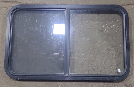 Used Black Radius Opening Window : 36 1/2" W x 22" H x 1 3/4" D - Young Farts RV Parts
