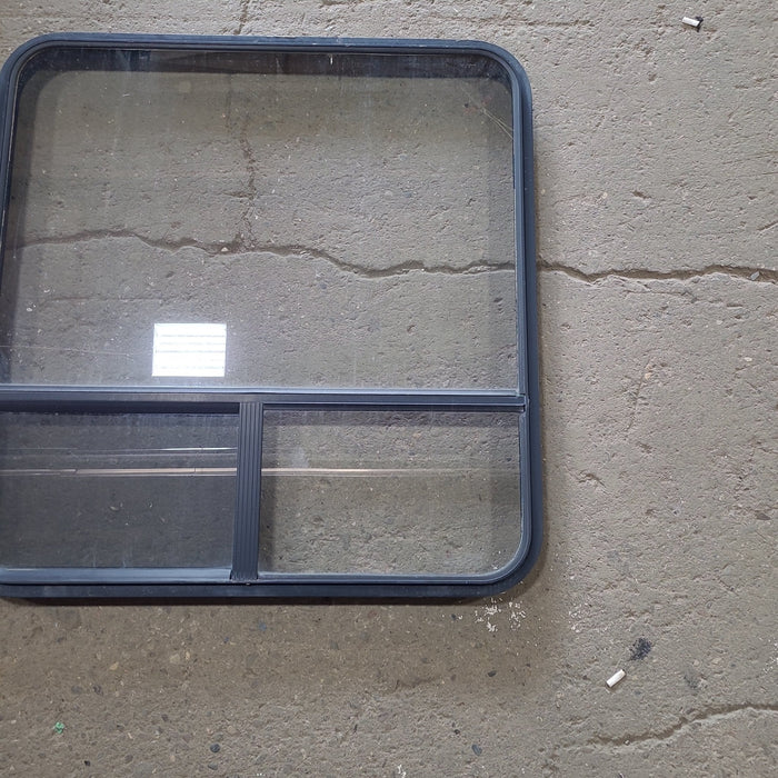 Used Black Radius Opening Window : 36 1/2" W x 37 3/4" H x 2" D - Young Farts RV Parts