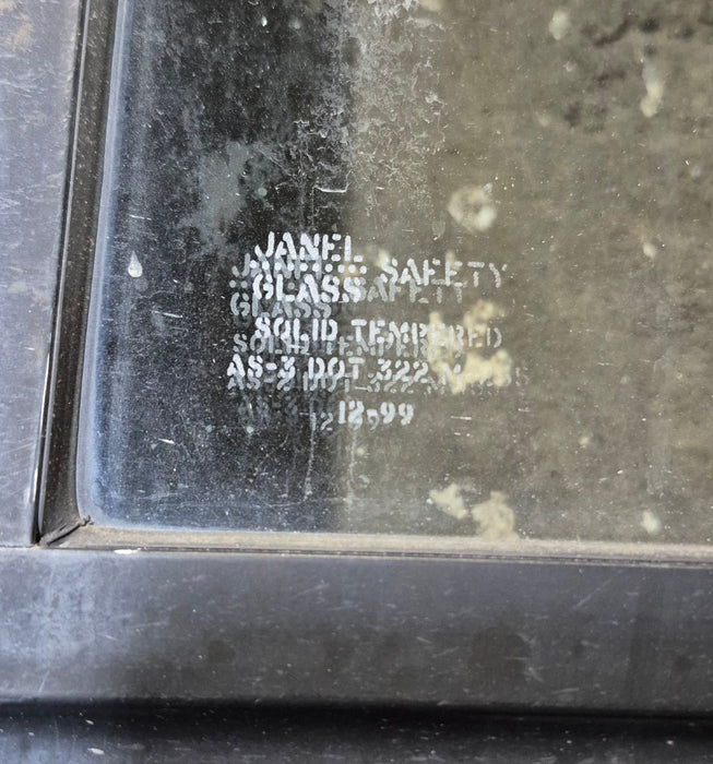 Used Black Radius Opening Window : 42 1/2" W x 34" H x 1 3/4" D - Young Farts RV Parts