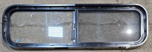 Used Black Radius Opening Window : 42 1/4" W x 11 3/4" H x 1 7/8" - Young Farts RV Parts