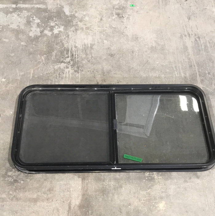 Used Black Radius Opening Window : 45 1/2" W X 21 1/2" H X 2" D - Young Farts RV Parts