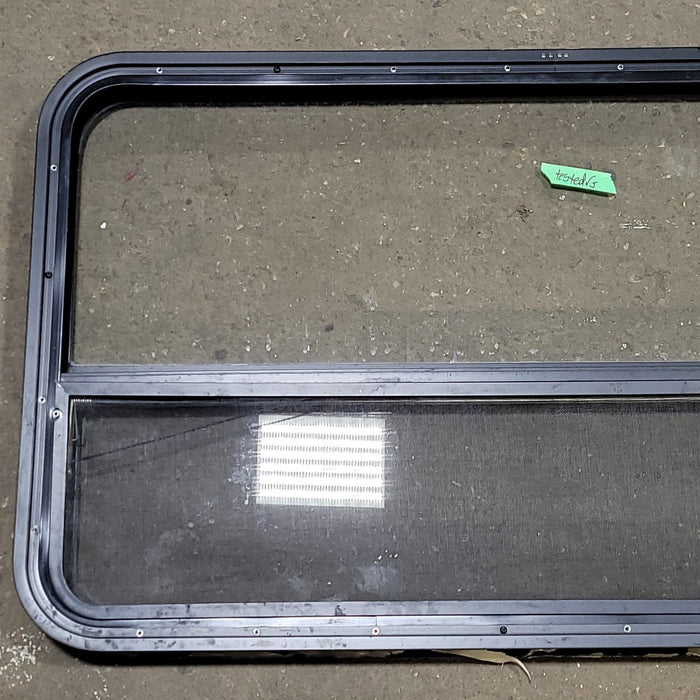 Used Black Radius Opening Window : 45 3/8" W X 25 1/2" H X 2" D - Young Farts RV Parts