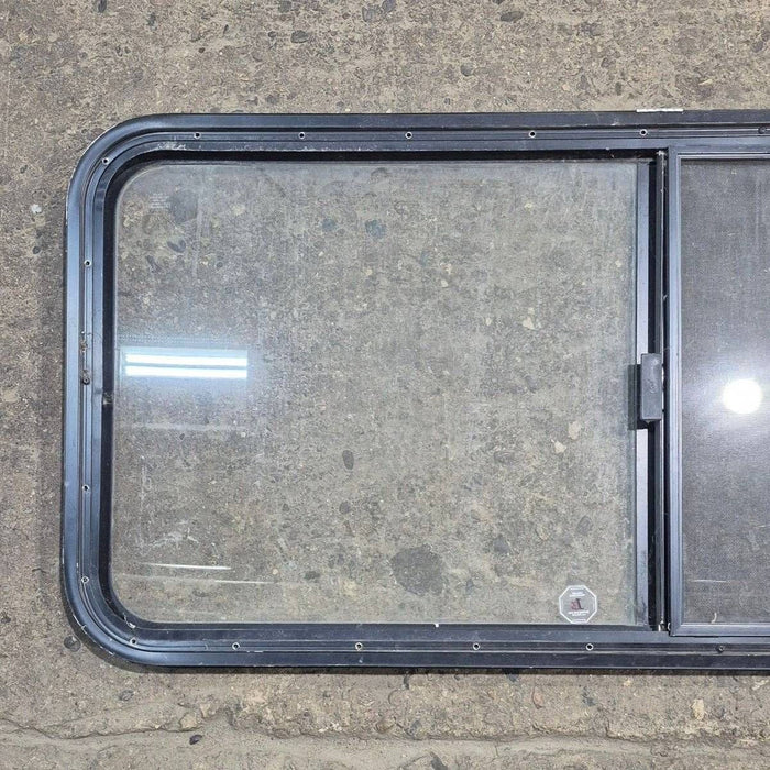 Used Black Radius Opening Window - 47 1/2 X 21 1/2 X 1 1/4 - Young Farts RV Parts