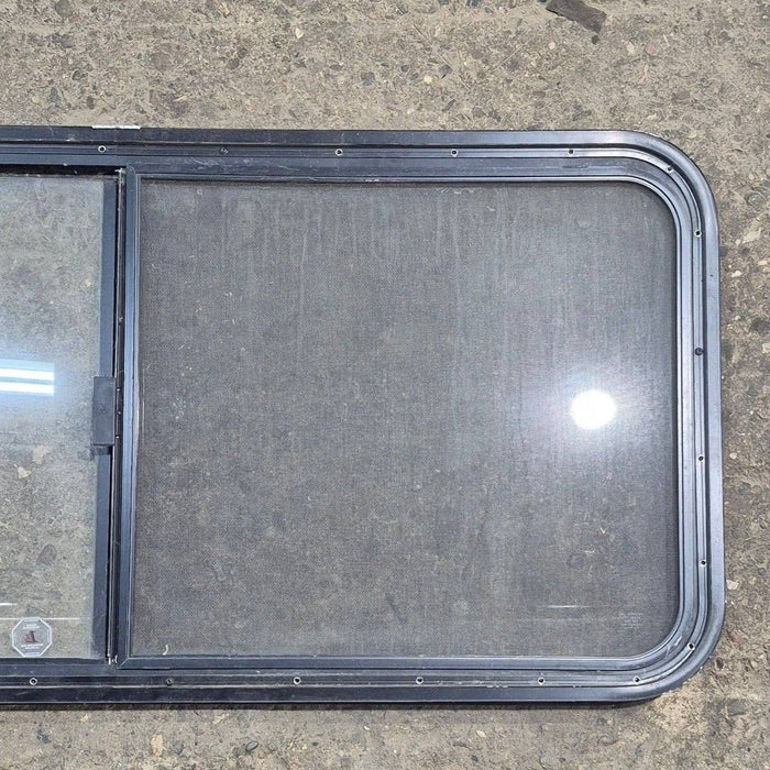 Used Black Radius Opening Window - 47 1/2 X 21 1/2 X 1 1/4 - Young Farts RV Parts