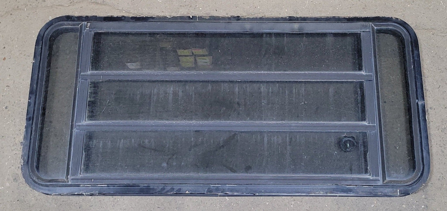 Used Black Radius Opening Window : 47 1/4" W X 21 1/4" H X 1 7/8" D - Young Farts RV Parts