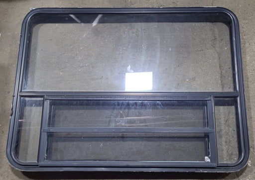 Used Black Radius Opening Window : 47 1/4" W x 35 1/2" H x 2" D - Young Farts RV Parts