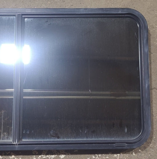 Used Black Radius Opening Window : 48 1/2" W x 261/4" H x 1 3/4" D - Young Farts RV Parts