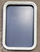 Used Black/ White Entry door window : 16" x 23 3/4" x 1 5/8" - Young Farts RV Parts