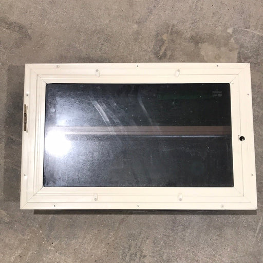 USED Brown Radius Dual Pane-Storm Window : 24 1/4" W x 15 3/8" H x 1 1/2" D - Young Farts RV Parts
