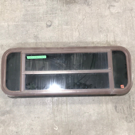 Used Brown Radius Dual Pane-Storm Window : 41 1/4" W x 14 3/4" H x 1 1/2" D - Young Farts RV Parts
