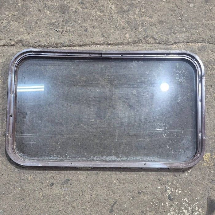 Used Brown Radius Non-Opening Window - 33 3/4" X 19 3/4" X 1 1/4" - Young Farts RV Parts