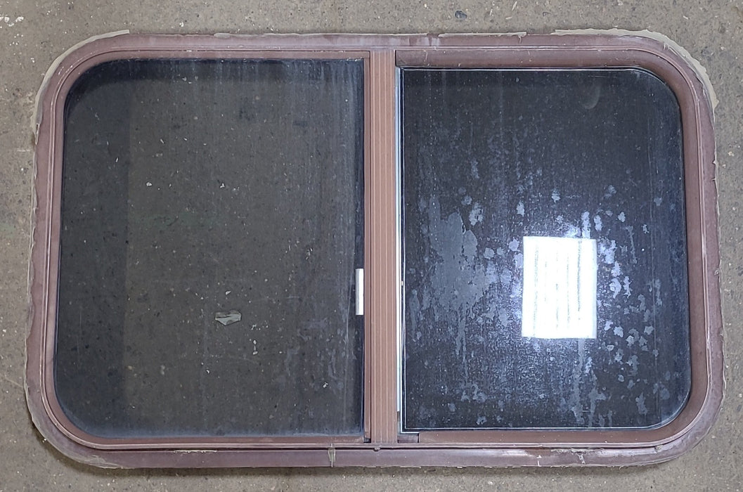Used Brown Radius Opening Window : 31 3/4" W X 19 7/8" H X 2" D - Young Farts RV Parts