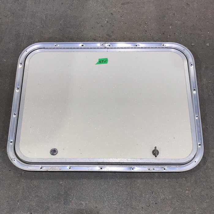 Used Corner Radius Cargo Door 23 3/4" W x 17 3/4" H x 3/4"D - Young Farts RV Parts