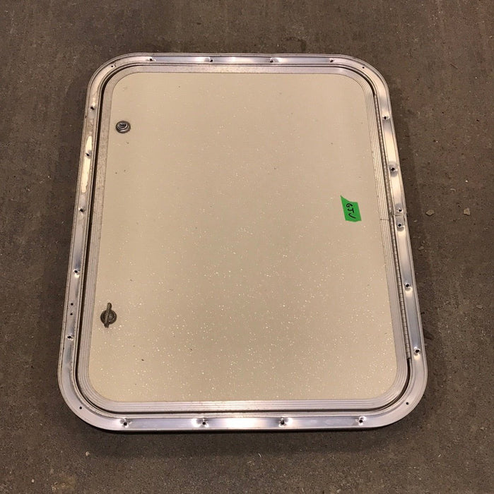 Used Corner Radius Cargo Door 23 3/4" W x 17 3/4" H x 3/4"D - Young Farts RV Parts