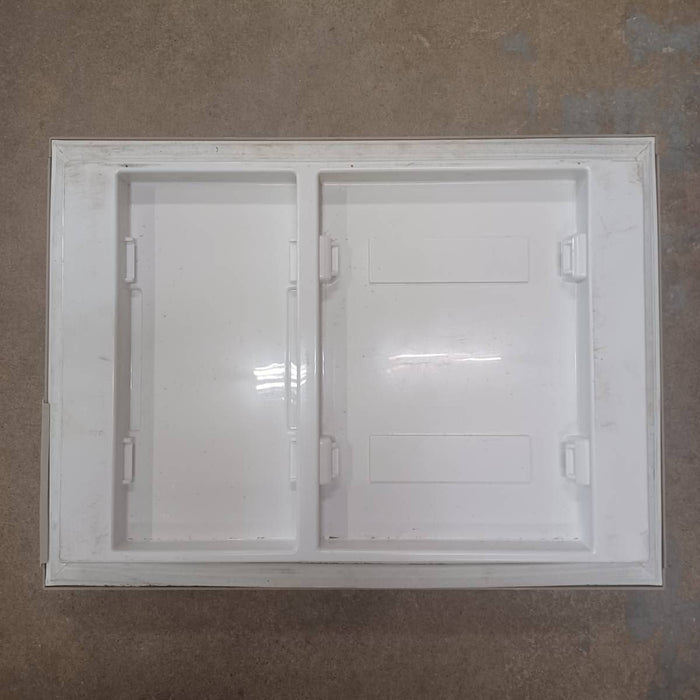 Used Dometic Refrigerator Door Right Hand - 2932563121 - Good Used Shape - 22.75" x 16.75" x 5.125" - Young Farts RV Parts