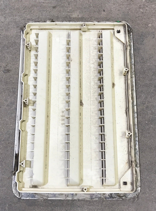 Used DOMETIC 3102277.021 - Yellowed Air Intake Side Refrigerator Vent- HAS FRAME