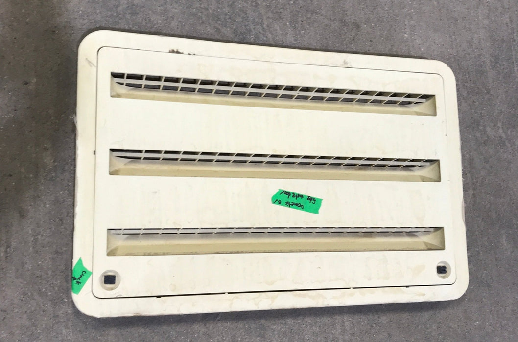 Used DOMETIC 3102277.021 - Yellowed Air Intake Side Refrigerator Vent- HAS FRAME