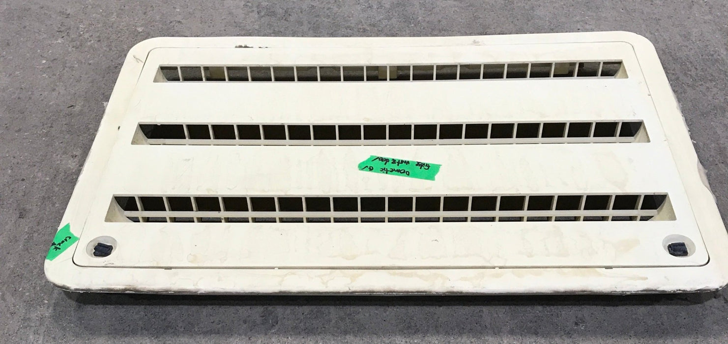 Used DOMETIC 3102277.021 - Yellowed Air Intake Side Refrigerator Vent- HAS FRAME
