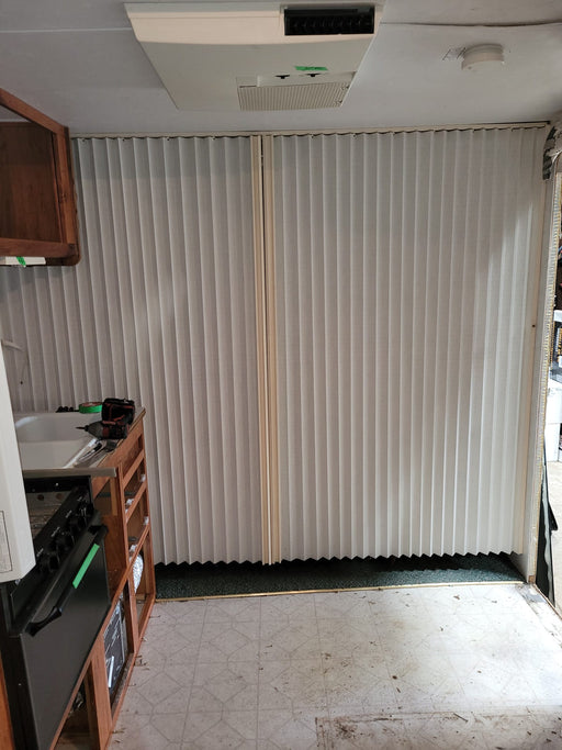 Used Interior Fabric Folding Door Room Divider System 87 1/4" W X 72" H X 1 3/4" D - Young Farts RV Parts