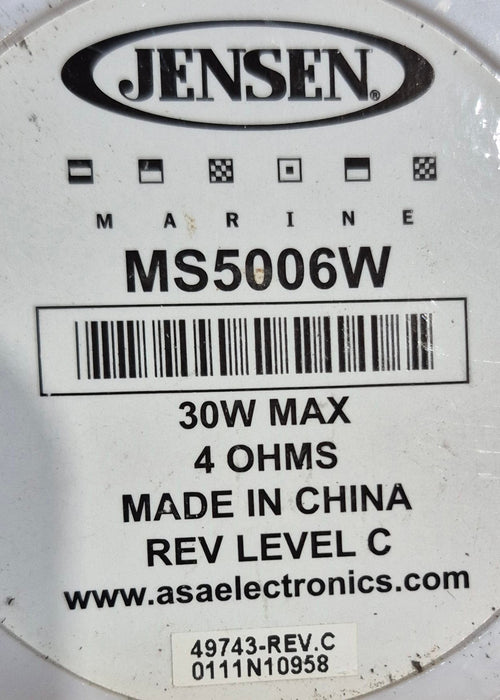 Used JENSEN Water Resistant Speaker - MS5006W - Young Farts RV Parts