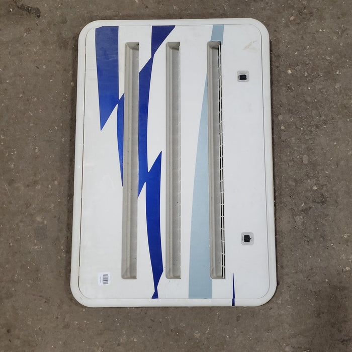 Used Norcold 621156W - White Air Intake Side Refrigerator Vent- HAS FRAME - Young Farts RV Parts