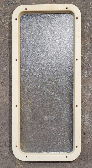 Used Off White Entry Door Window : 27" x 12" - Young Farts RV Parts