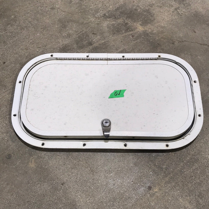 Used Radius Cargo Door 17 3/4' W x 9 3/4" H x 5/8" D - Young Farts RV Parts