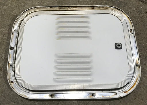 Used Radius Cornered Battery / Propane Cargo Door 14 1/2" x 11" x 3/4" D - Young Farts RV Parts