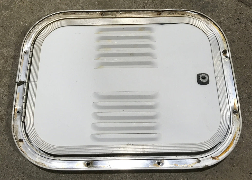 Used Radius Cornered Battery / Propane Cargo Door 14 1/2" x 11" x 3/4" D - Young Farts RV Parts