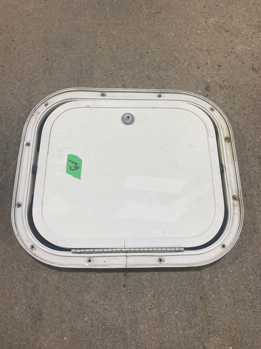Used Radius Cornered Cargo Door 12" W x 10" H x 1/2" D - Young Farts RV Parts