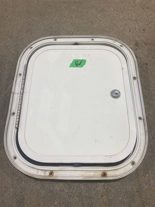 Used Radius Cornered Cargo Door 12" W x 10" H x 1/2" D - Young Farts RV Parts