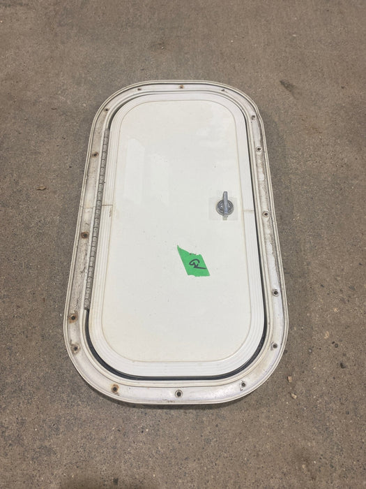 Used Radius Cornered Cargo Door 15 1/2" W x 7 1/2" H x 1/2" D - Young Farts RV Parts