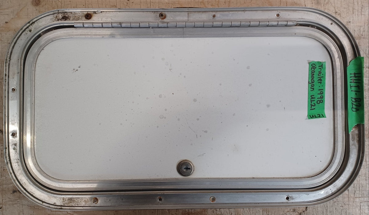 Used Radius Cornered Cargo Door 17 3/4" x 9 3/8" x 5/8"D - Young Farts RV Parts