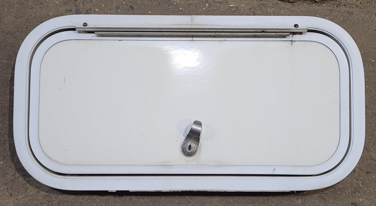 Used Radius Cornered Cargo Door 20" x 9 1/4" x 1 3/4"D - Young Farts RV Parts