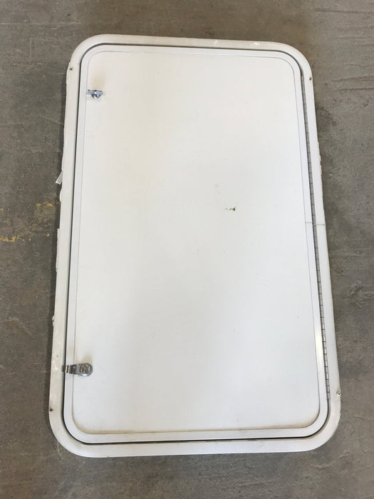 Used Radius Cornered Cargo Door 35 3/4" W x 21 1/2" H x 2" D - Young Farts RV Parts