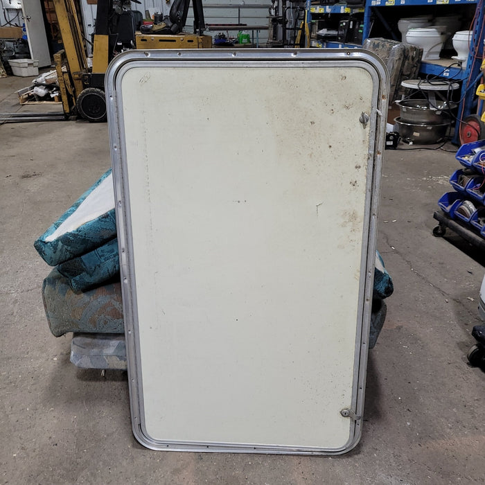 Used Radius Cornered Cargo Door 43 3/4 x 26 X 1"D - Young Farts RV Parts