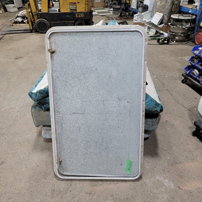 Used Radius Cornered Cargo Door 43 3/4 x 26 X 1"D - Young Farts RV Parts