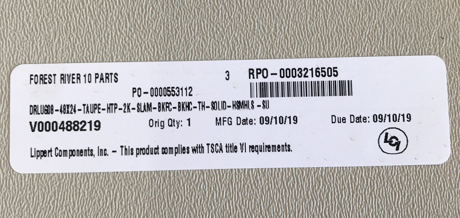 Used Radius Cornered Cargo Door 47 1/2" x 23 3/4" x 2"D - Young Farts RV Parts