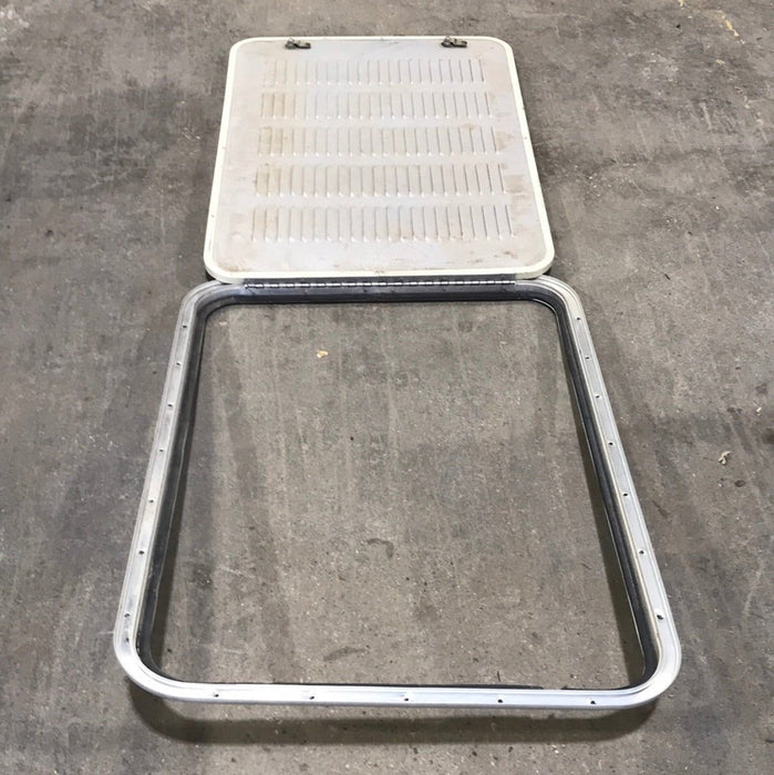 Used Radius Cornered Propane Door 31 7/8" W x 23 1/4" H X 3/4" D - Young Farts RV Parts