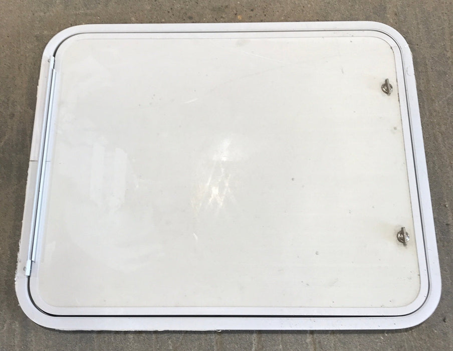 Used Radius Cornered Propane/Cargo Door 29 3/4" x 23 3/4" x 3/4" D - Young Farts RV Parts