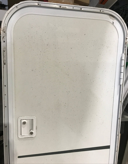 Used Radius Storage/ Teardrop Trailer Entry Door 44" x 22" x 1 1/2" D - Young Farts RV Parts