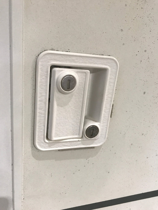 Used Radius Storage/ Teardrop Trailer Entry Door 44" x 22" x 1 1/2" D - Young Farts RV Parts