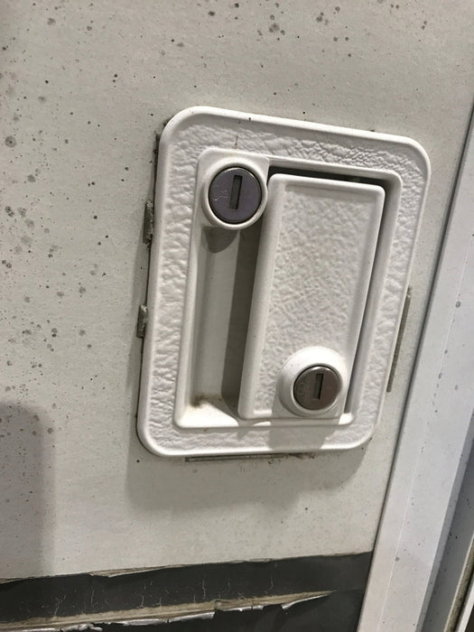 Used Radius Storage/ Teardrop Trailer Entry Door 44" x 22" x 1 1/2" D - Young Farts RV Parts