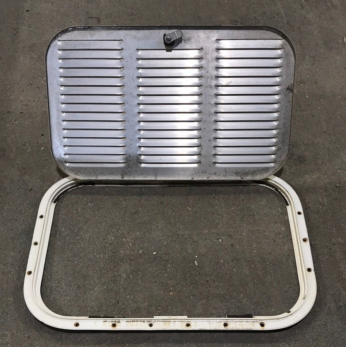 Used Retro NORCOLD 616009/ DOMETIC (P/N UNKNOWN for RM2214R) - Off White Vent Door with Silver Trim - Young Farts RV Parts