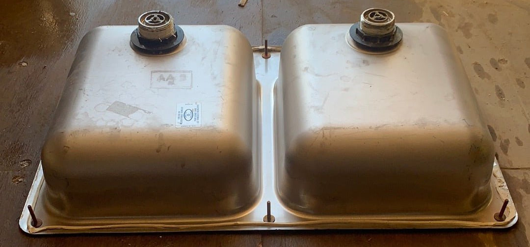 Used RV Double Kitchen Sink 25” W x 17” L - Young Farts RV Parts