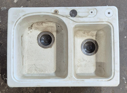 Used RV Double Kitchen Sink 25” W x 18” L - Young Farts RV Parts