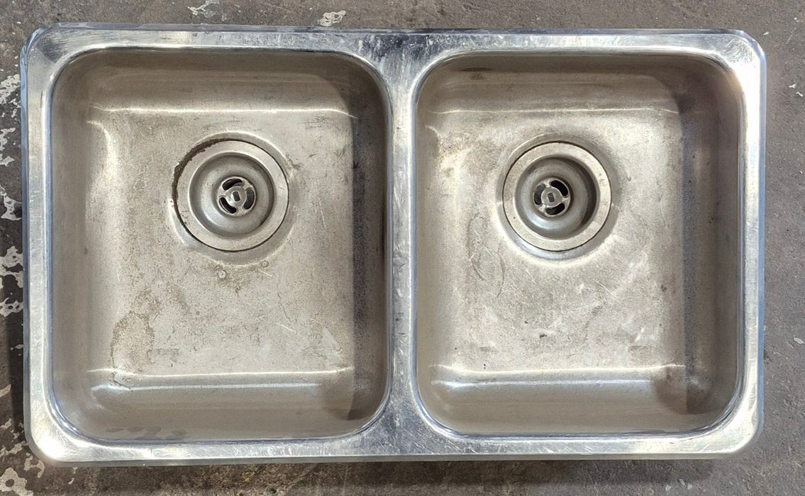 Used RV Double Kitchen Sink 27 3/8” W x 16 1/8” L - Young Farts RV Parts