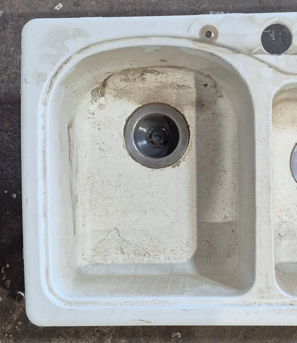 Used RV Double Kitchen Sink 27 3/8” W x 16 1/8” L - Young Farts RV Parts