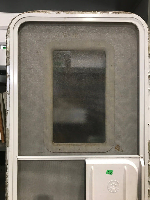 Used RV Radius Corner Entry Door 29 1/2" W x 70" H - Young Farts RV Parts