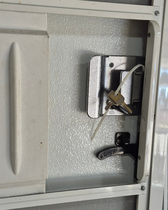 Used RV Radius Entry Door 29 1/2" W x 72" H - Young Farts RV Parts